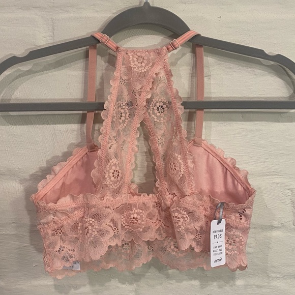 Blush Pink Aerie Lace Bralette with Removable Pads NWT - Picture 2 of 6